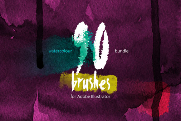 90 Watercolor Brushes Bundle