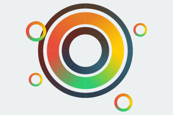 Abstract Colorful Closed Circles: A Versatile Design Element