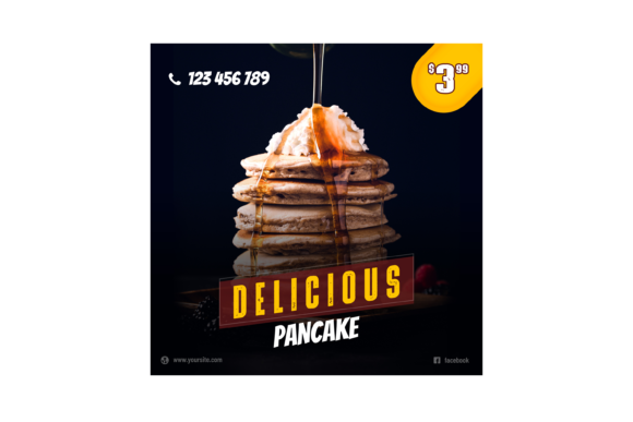 Delicious Pancake Instagram Template: A Comprehensive Guide to Smart Object Replacement and Easy Editing