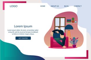 Landing Page Flat Illustration Work From
