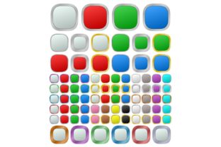 Metal Rounded Square Button Set: A Modern Design Element for Digital and Physical Applications