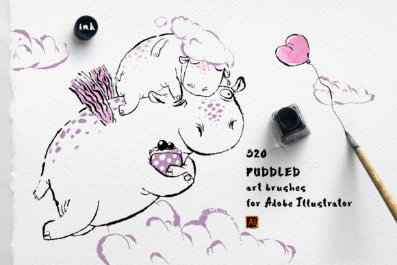 Puddled Brushes for Illustrator