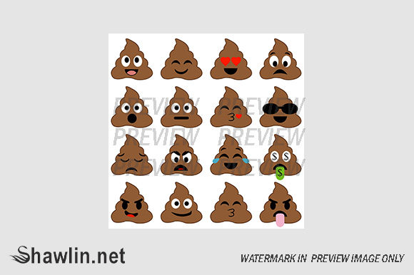 Set of Cute Poop Emojis: A Unique Addition to Your Digital Toolkit